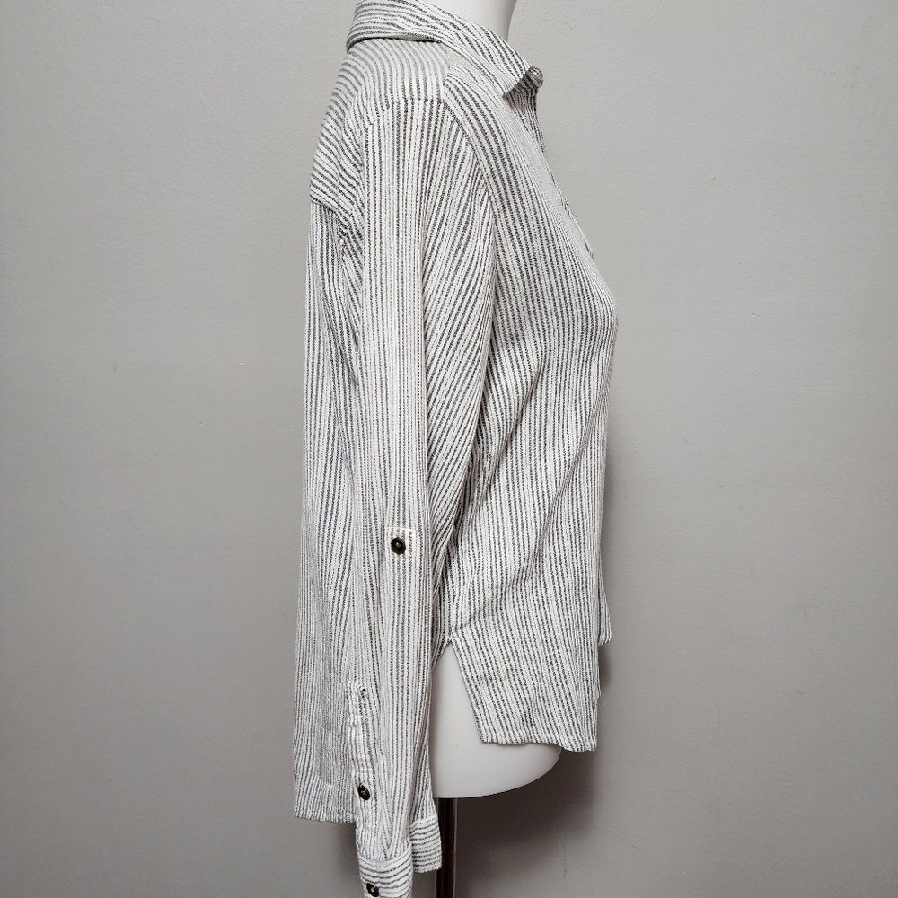 Sonoma gray stripe gauze popover size mp - Picture 3 of 8